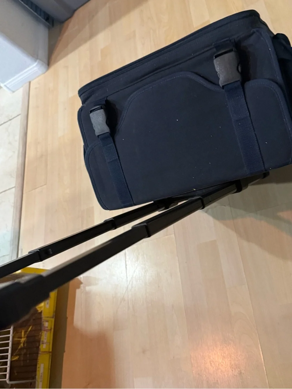 Suitcase-Style Blue Craft Paper Holder Gear Bag with Wheels